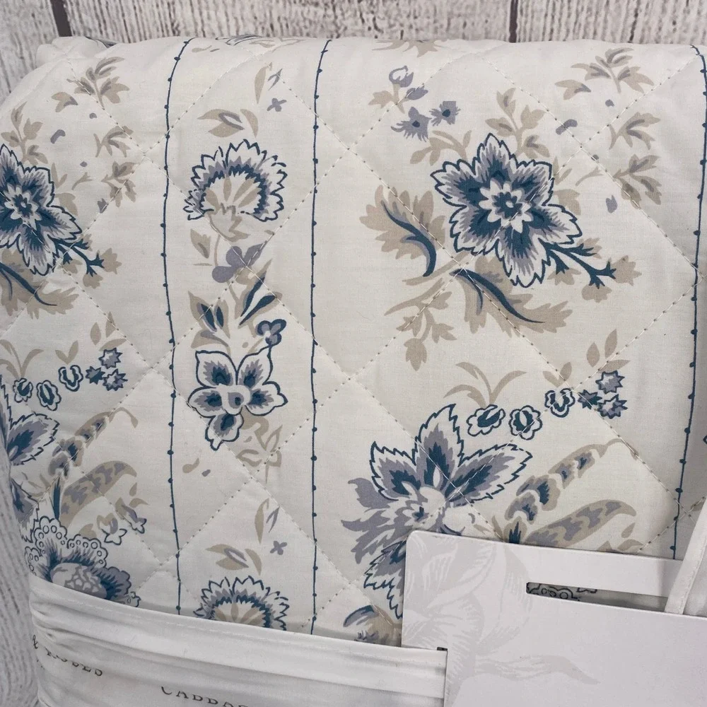 Cabbages & Roses India Rose Queen Quilt Blue Floral Cotton Percale Cottagecore